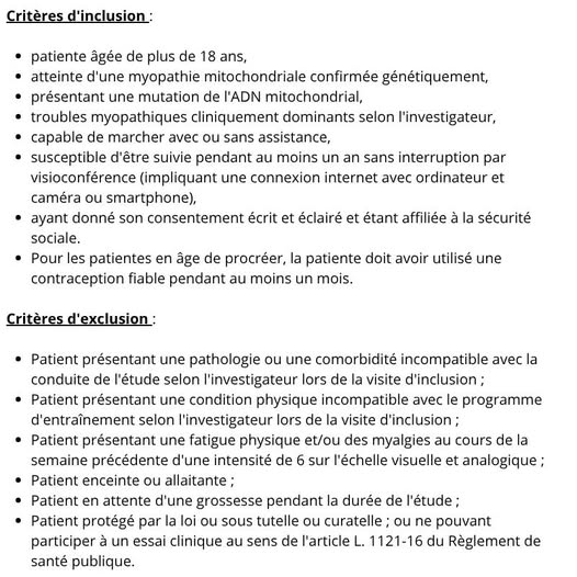 TELE-MIT STUDY: the criteria